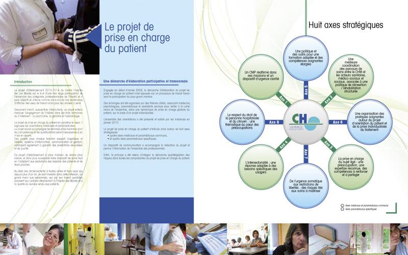 Conception graphique de la brochure du Projet d'établissement du centre hospitalier